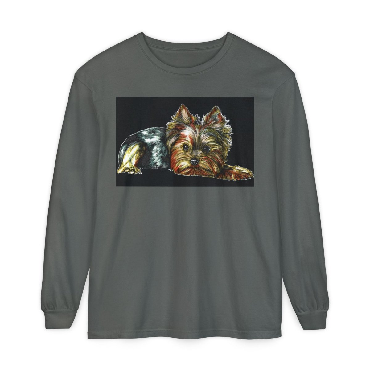 Adorable Yorkshire Terrier Long Sleeve T-Shirt for Dog Lovers - Curran Artworks