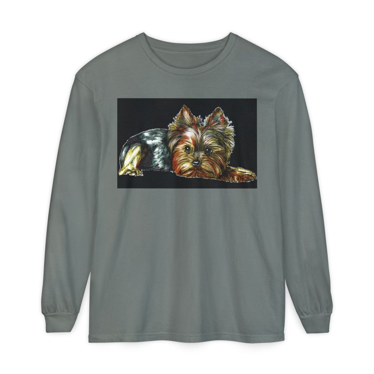 Adorable Yorkshire Terrier Long Sleeve T-Shirt for Dog Lovers - Curran Artworks