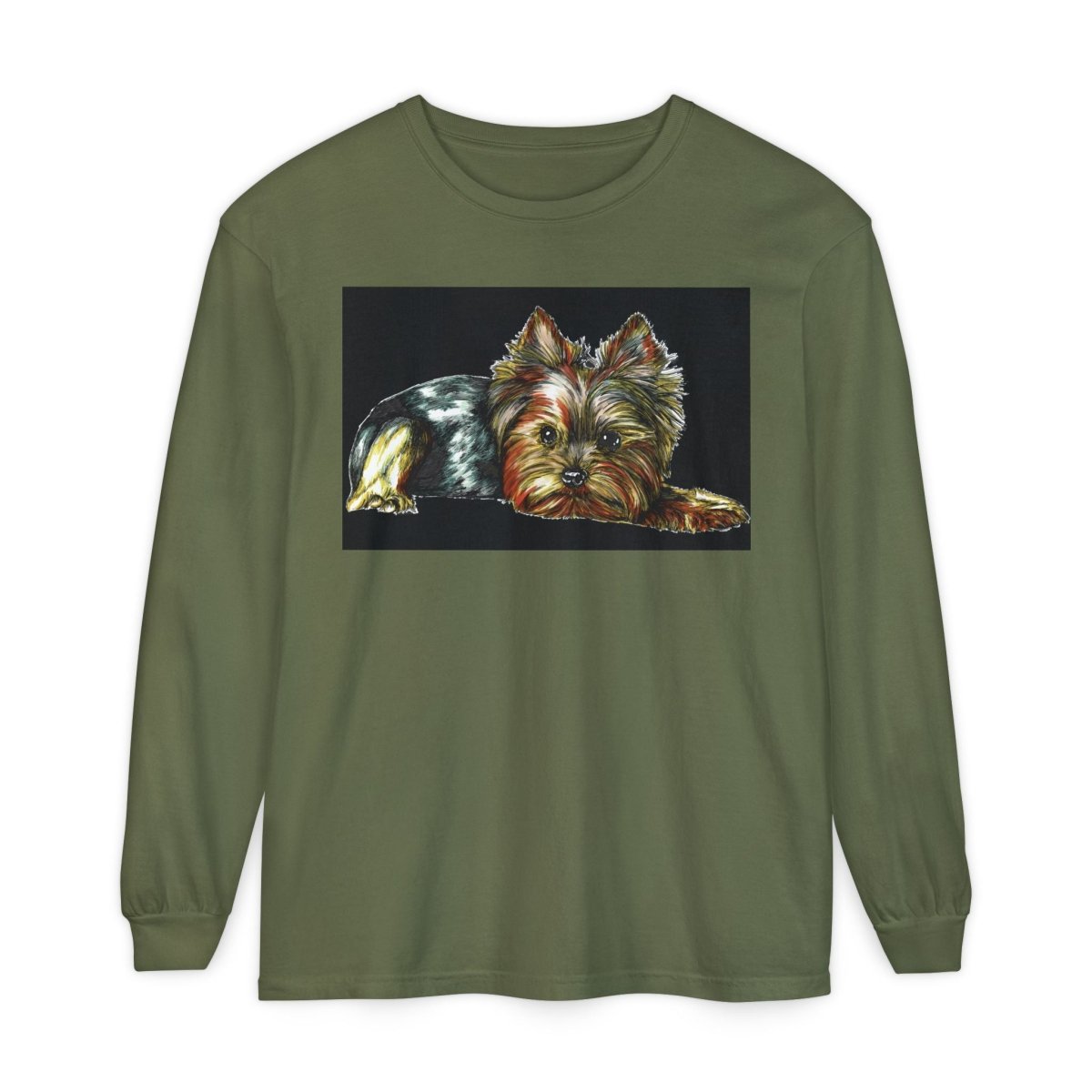 Adorable Yorkshire Terrier Long Sleeve T-Shirt for Dog Lovers - Curran Artworks