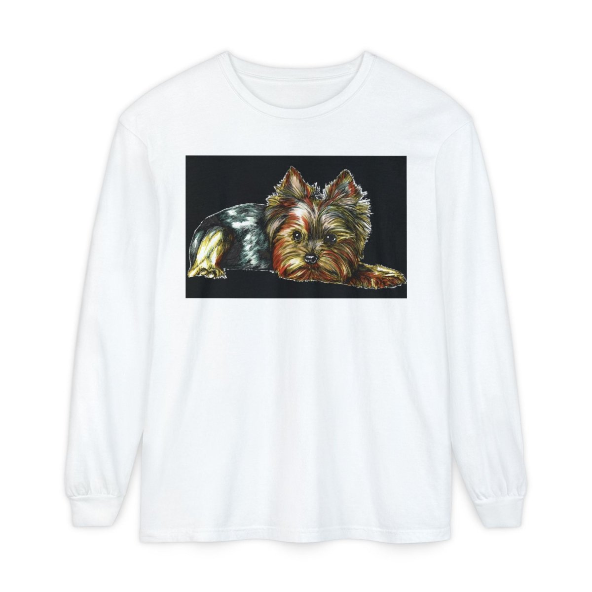 Adorable Yorkshire Terrier Long Sleeve T-Shirt for Dog Lovers - Curran Artworks