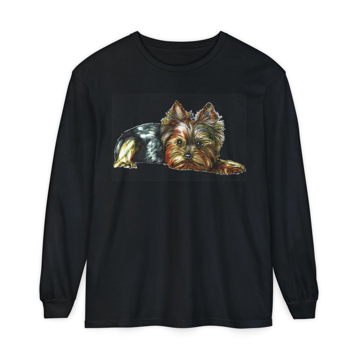 Adorable Yorkshire Terrier Long Sleeve T-Shirt for Dog Lovers - Curran Artworks