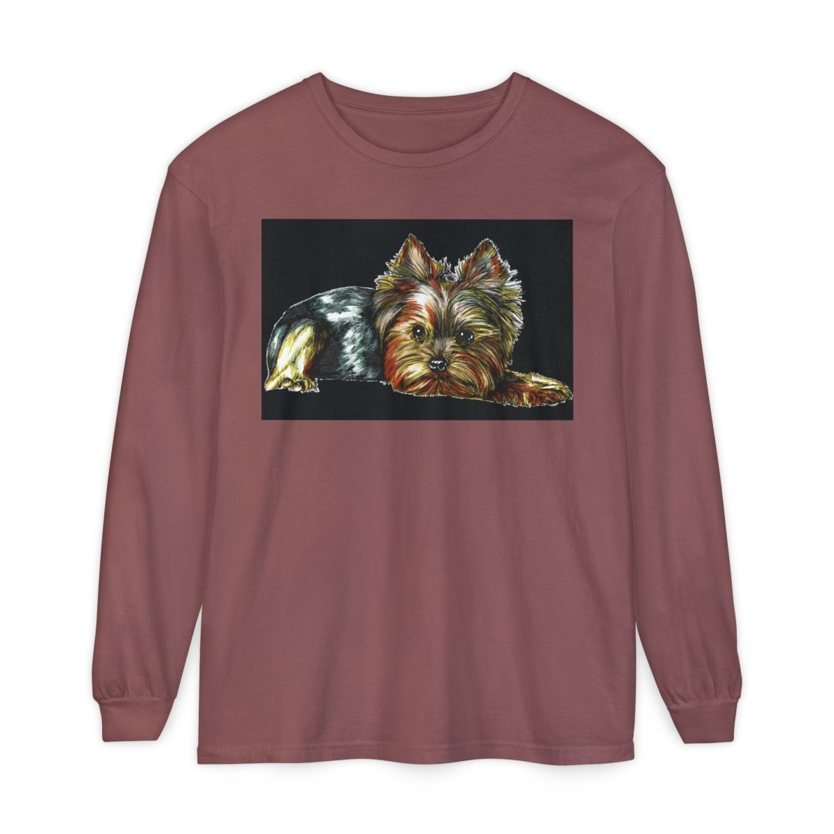 Adorable Yorkshire Terrier Long Sleeve T-Shirt for Dog Lovers - Curran Artworks