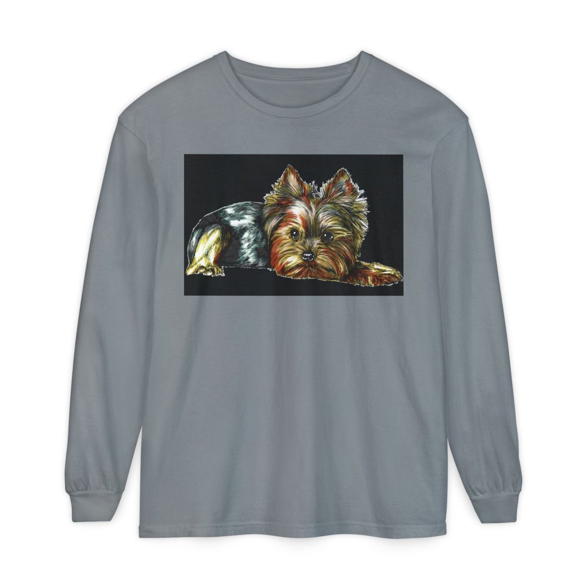 Adorable Yorkshire Terrier Long Sleeve T-Shirt for Dog Lovers - Curran Artworks
