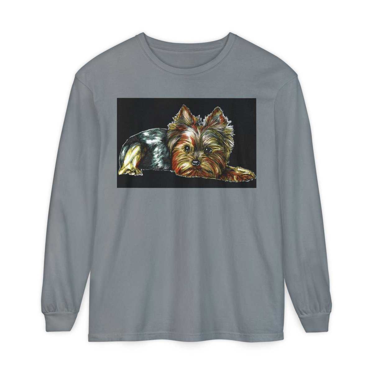 Adorable Yorkshire Terrier Long Sleeve T-Shirt for Dog Lovers - Curran Artworks