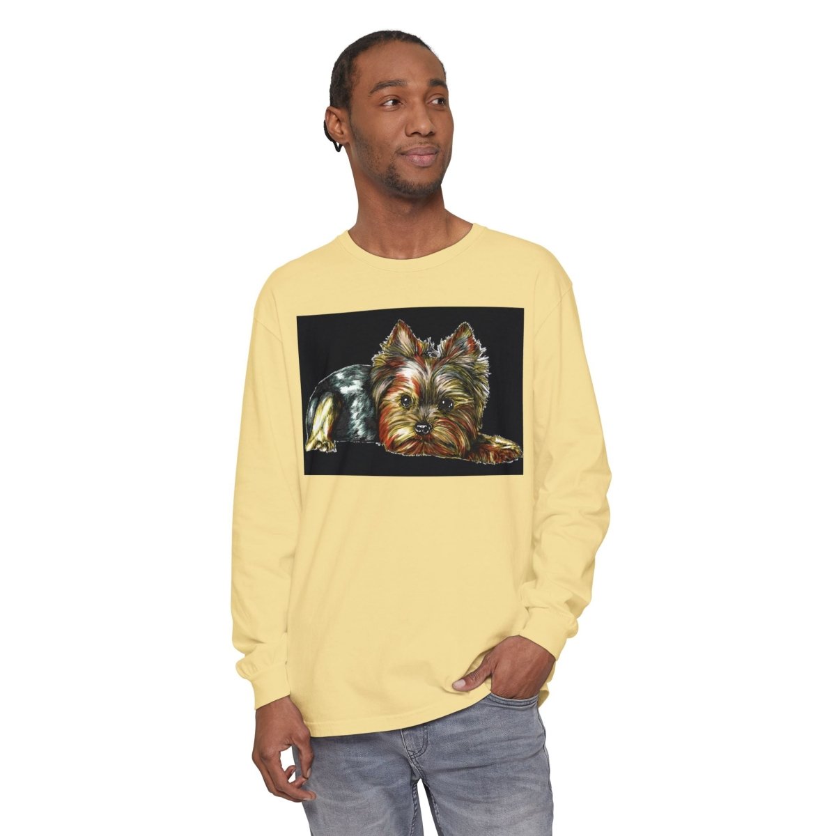 Adorable Yorkshire Terrier Long Sleeve T-Shirt for Dog Lovers - Curran Artworks