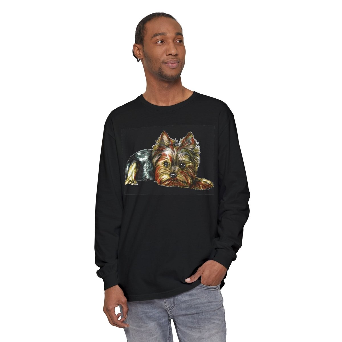 Adorable Yorkshire Terrier Long Sleeve T-Shirt for Dog Lovers - Curran Artworks