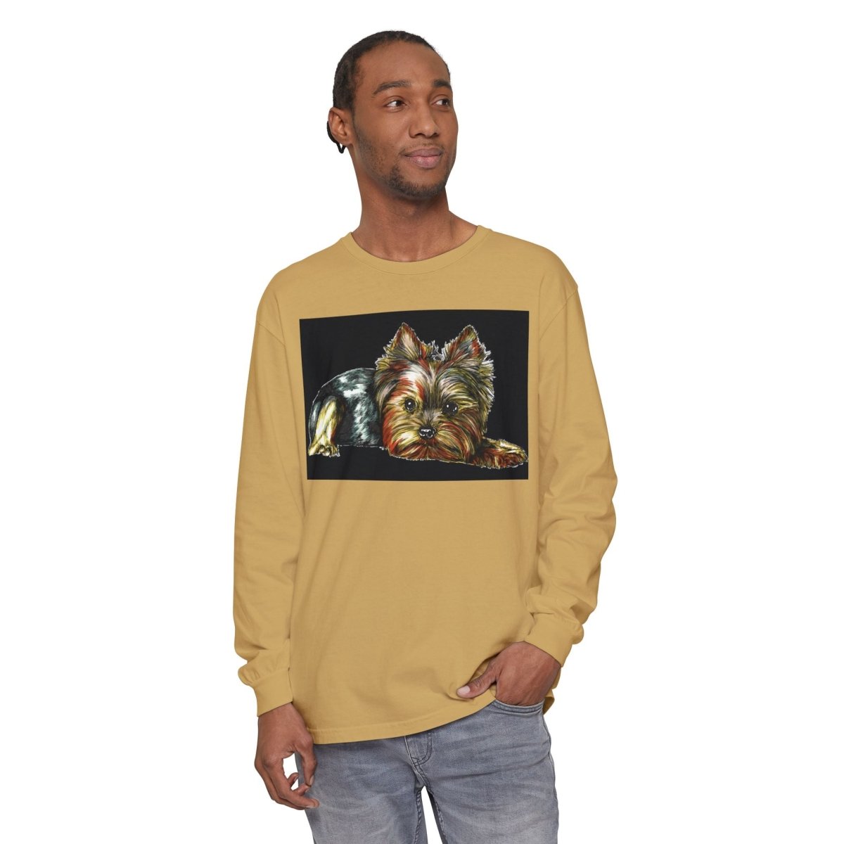 Adorable Yorkshire Terrier Long Sleeve T-Shirt for Dog Lovers - Curran Artworks