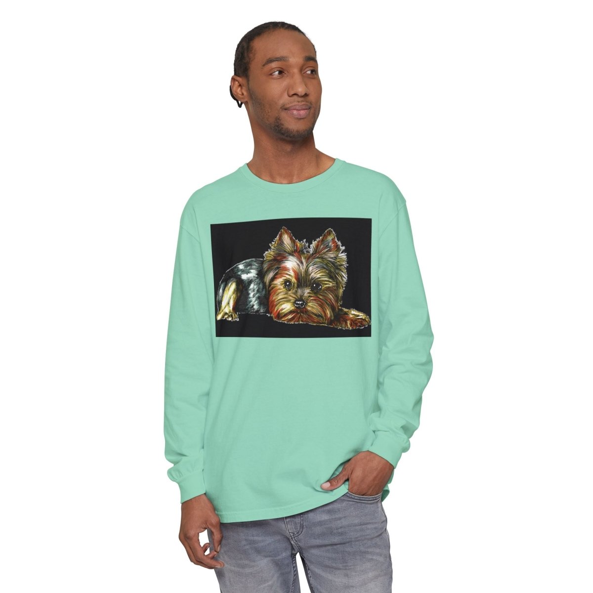 Adorable Yorkshire Terrier Long Sleeve T-Shirt for Dog Lovers - Curran Artworks