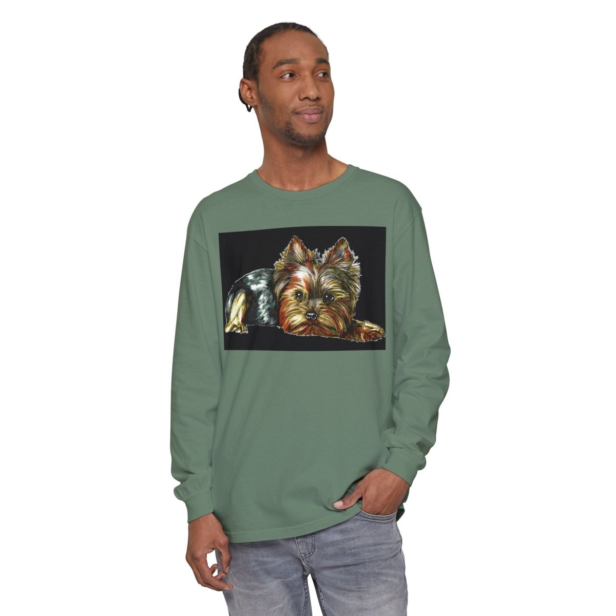 Adorable Yorkshire Terrier Long Sleeve T-Shirt for Dog Lovers - Curran Artworks