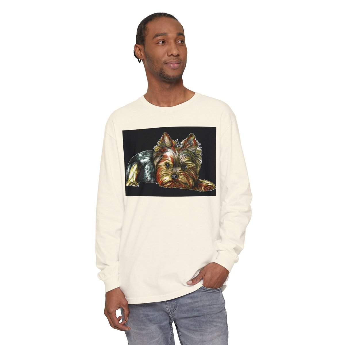 Adorable Yorkshire Terrier Long Sleeve T-Shirt for Dog Lovers - Curran Artworks