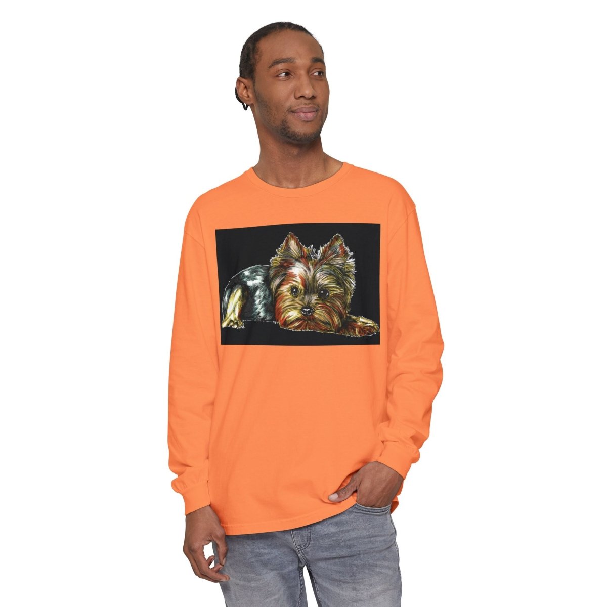 Adorable Yorkshire Terrier Long Sleeve T-Shirt for Dog Lovers - Curran Artworks