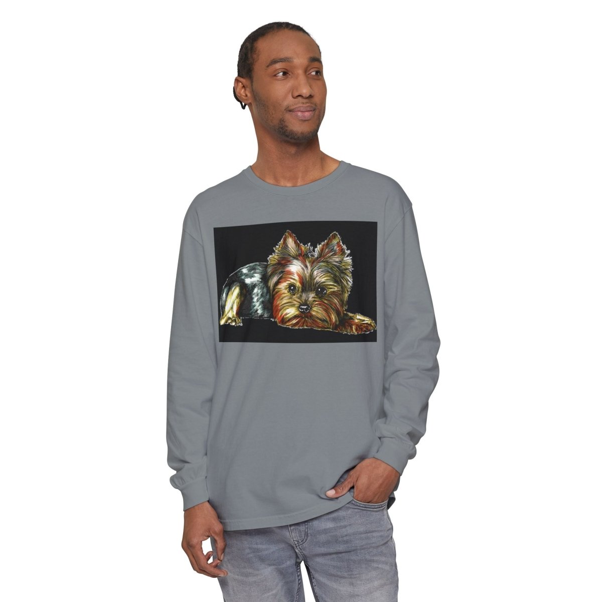 Adorable Yorkshire Terrier Long Sleeve T-Shirt for Dog Lovers - Curran Artworks