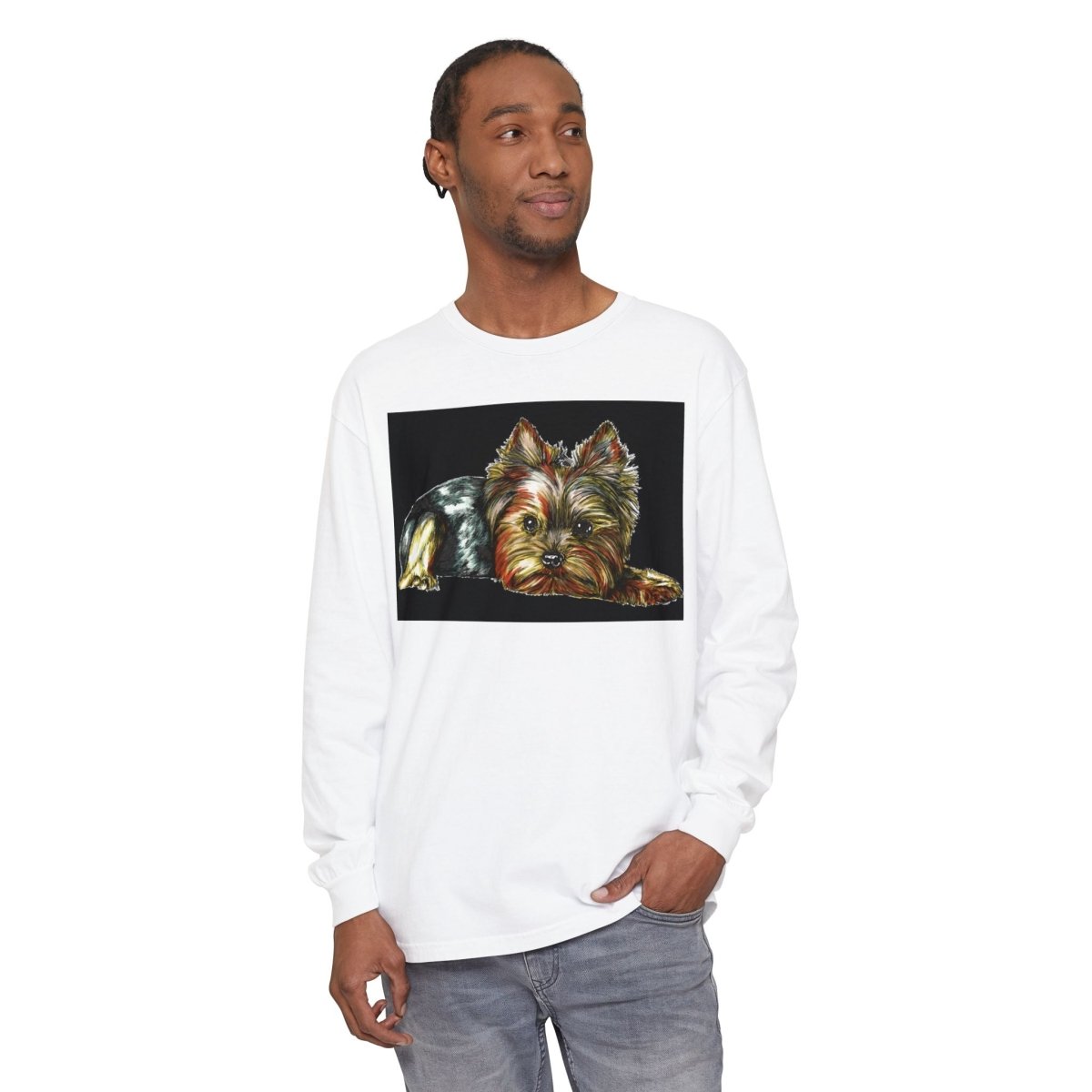 Adorable Yorkshire Terrier Long Sleeve T-Shirt for Dog Lovers - Curran Artworks