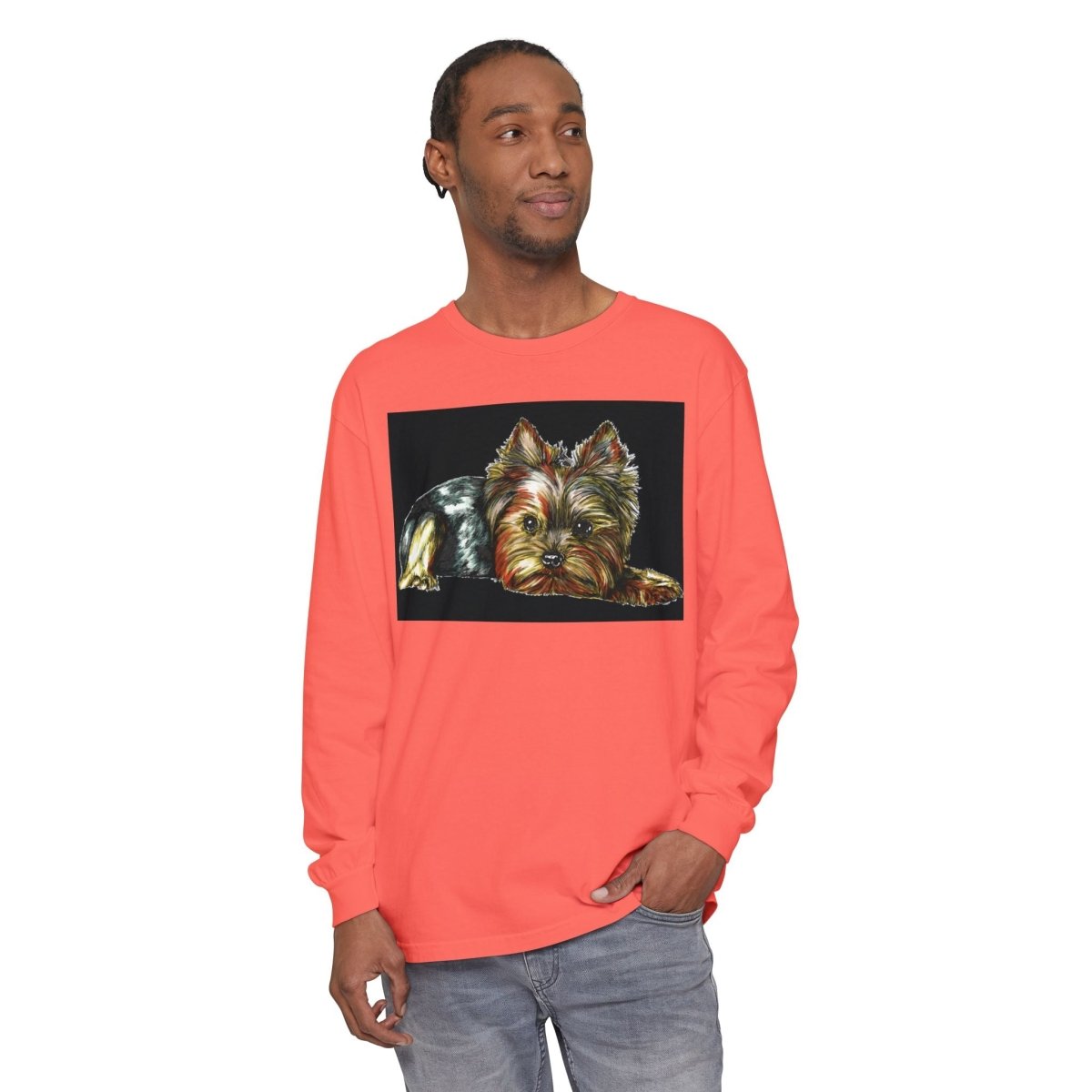 Adorable Yorkshire Terrier Long Sleeve T-Shirt for Dog Lovers - Curran Artworks