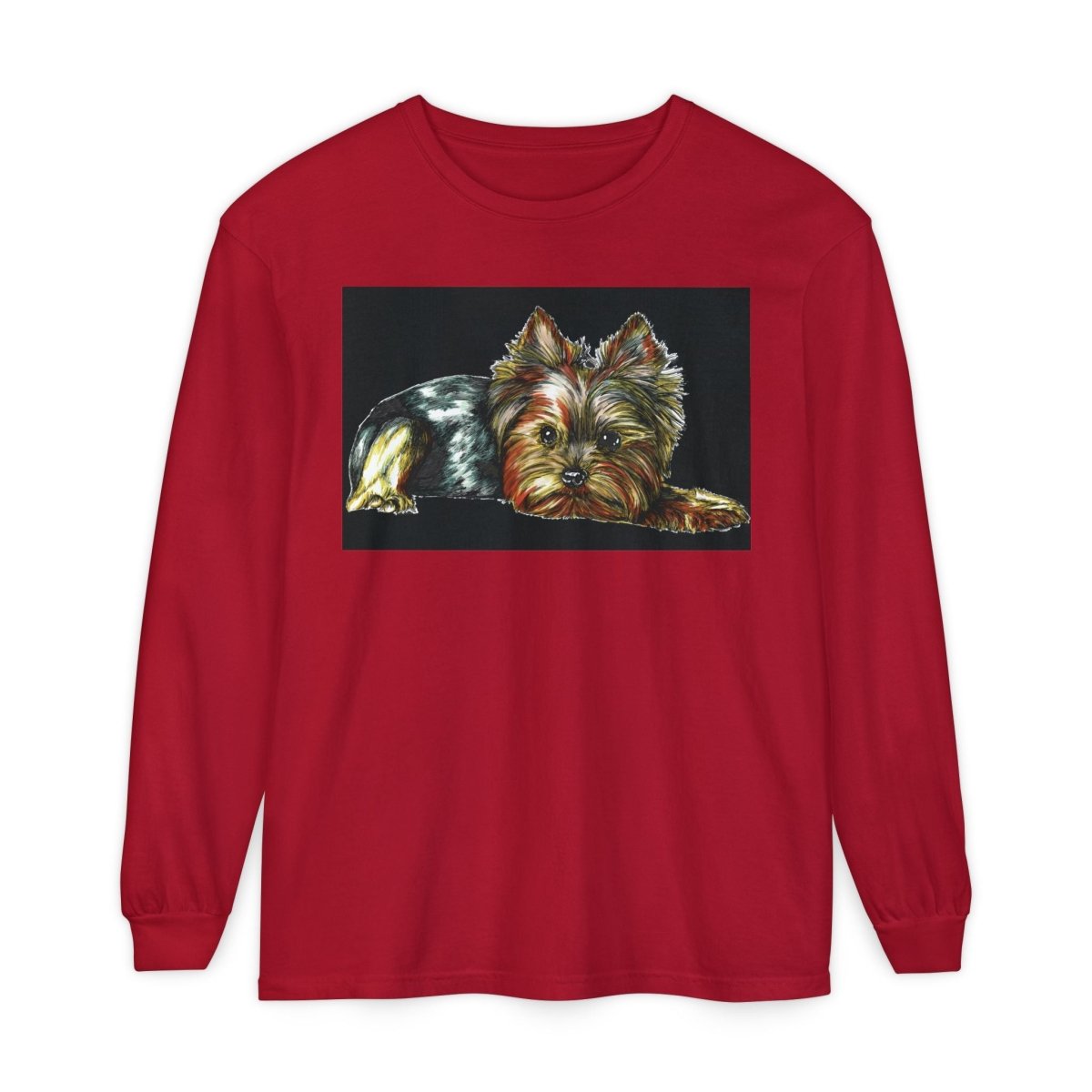 Adorable Yorkshire Terrier Long Sleeve T-Shirt for Dog Lovers - Curran Artworks