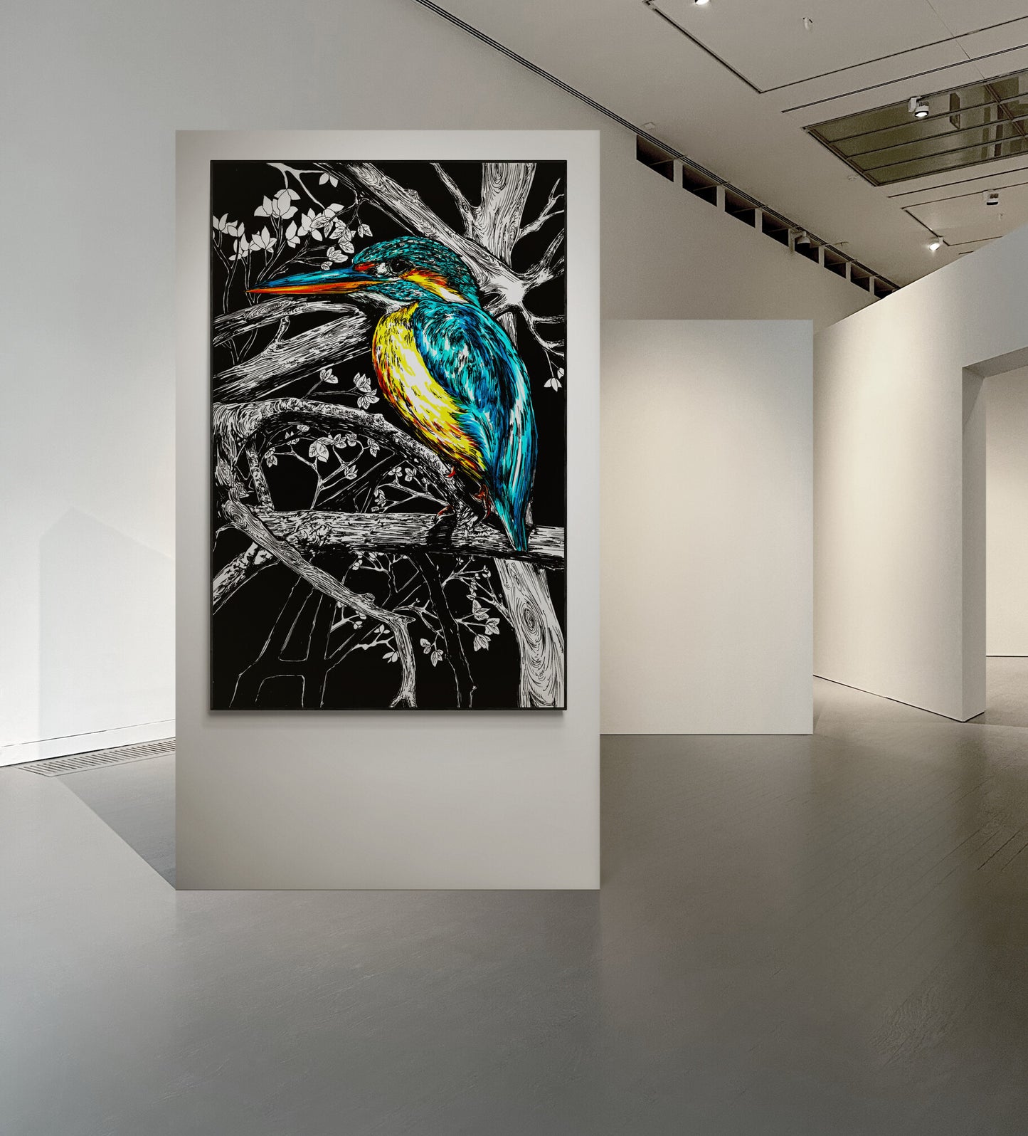 Kingfisher Exotic Bird Wall Art Poster Print