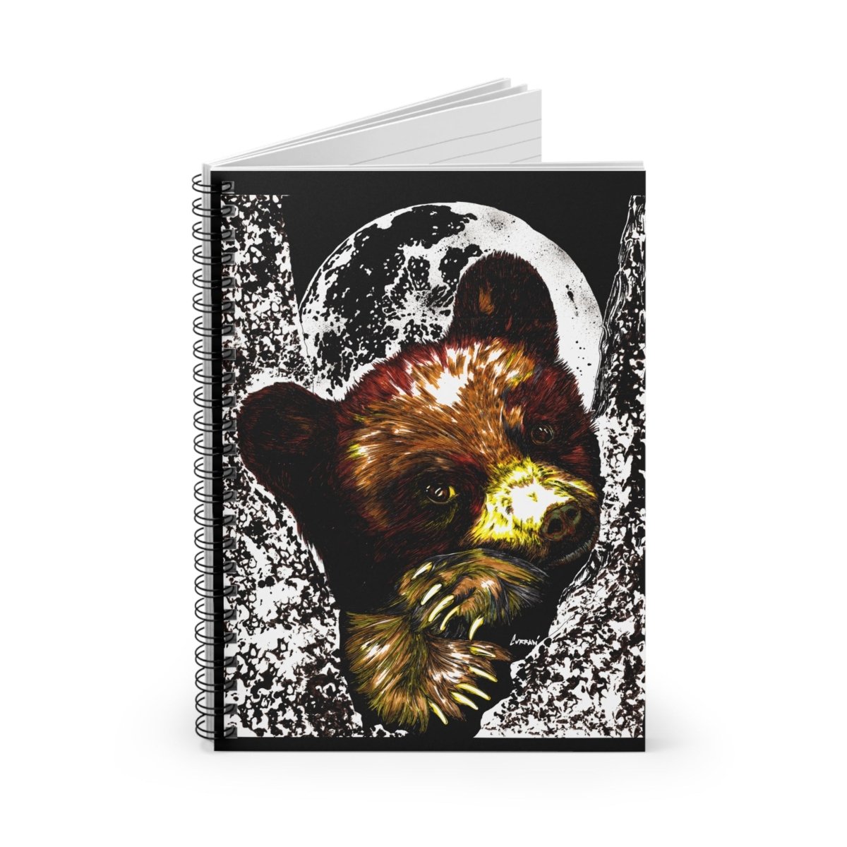Artistic Brown Bear Cub Spiral Notebook, Perfect for Nature Lovers - Curran Artworks
