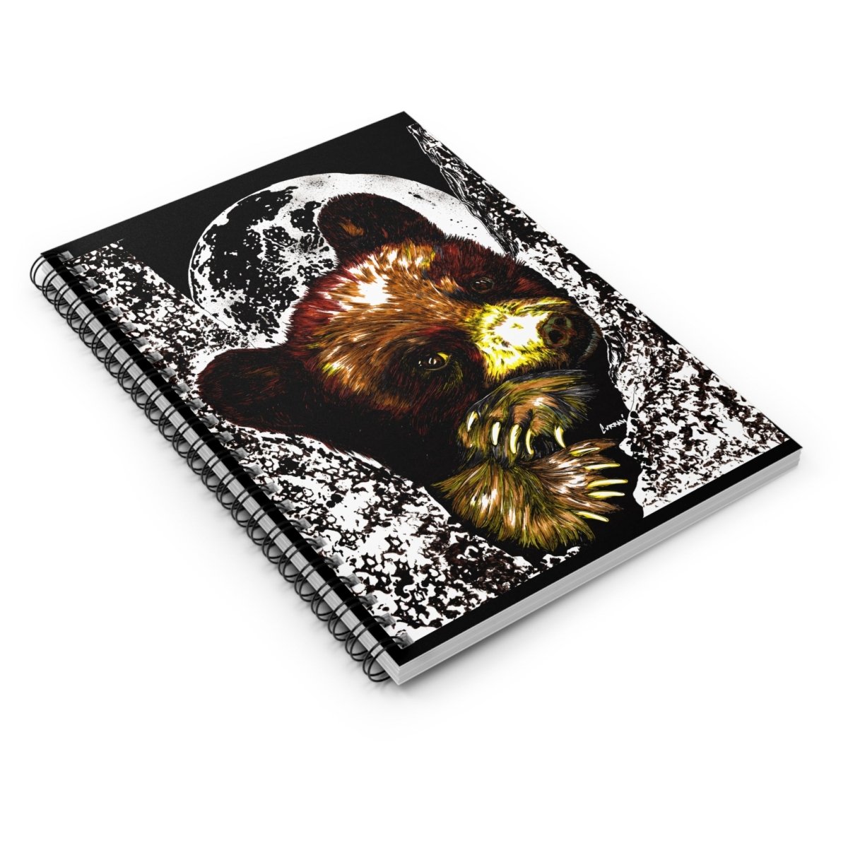 Artistic Brown Bear Cub Spiral Notebook, Perfect for Nature Lovers - Curran Artworks