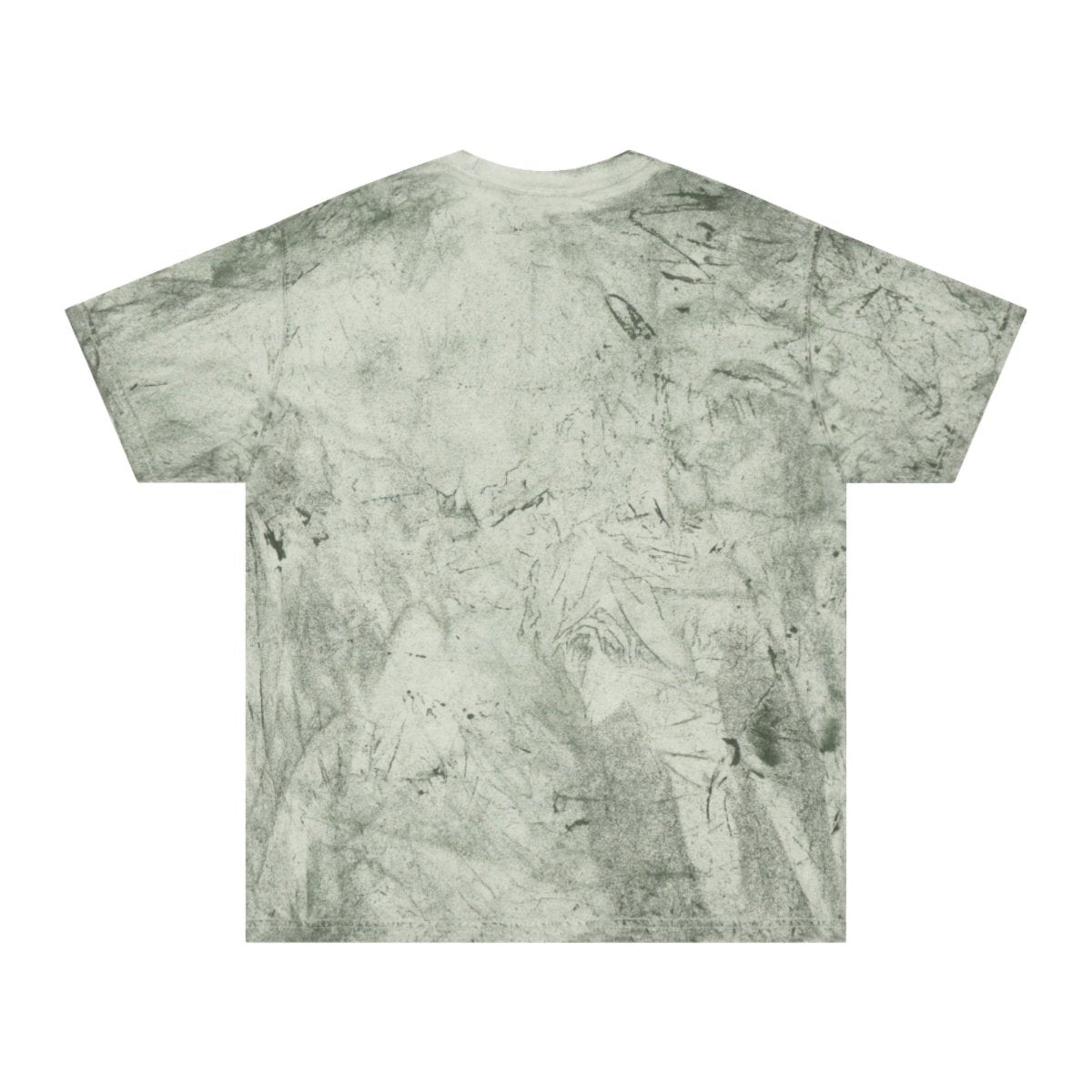 Artistic Crow Design Unisex Color Blast T-Shirt - on Vivid Tie - Dye Background - Curran Artworks