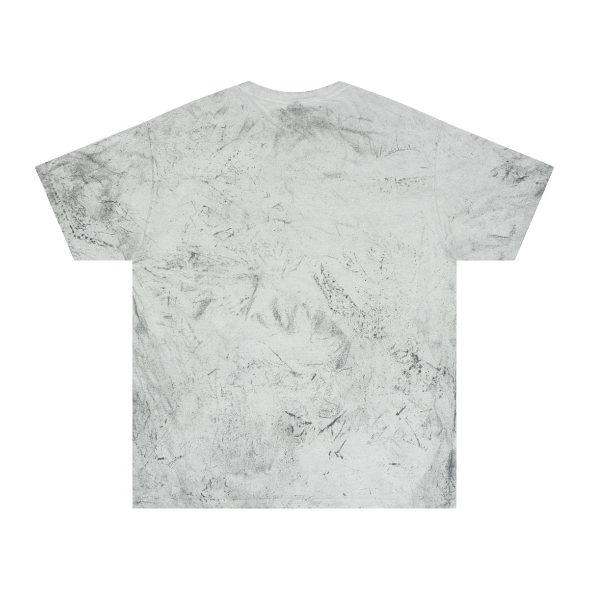 Artistic Crow Design Unisex Color Blast T-Shirt - on Vivid Tie - Dye Background - Curran Artworks