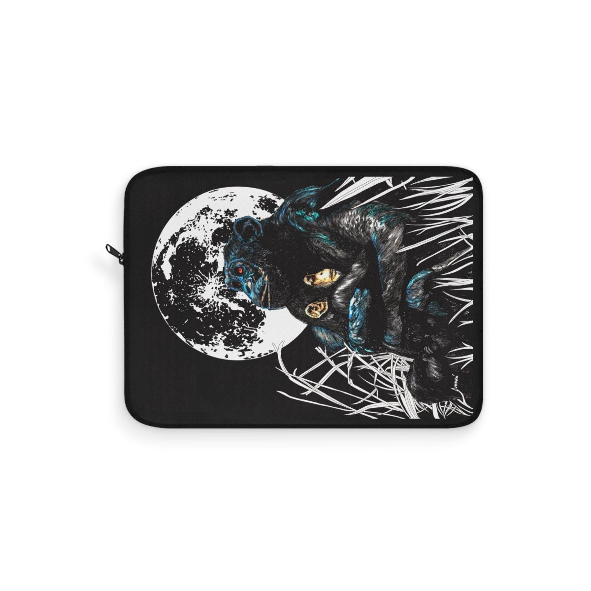 Artistic Gorilla and Child Laptop Sleeve - Moonlit Wildlife Design - Curran Artworks