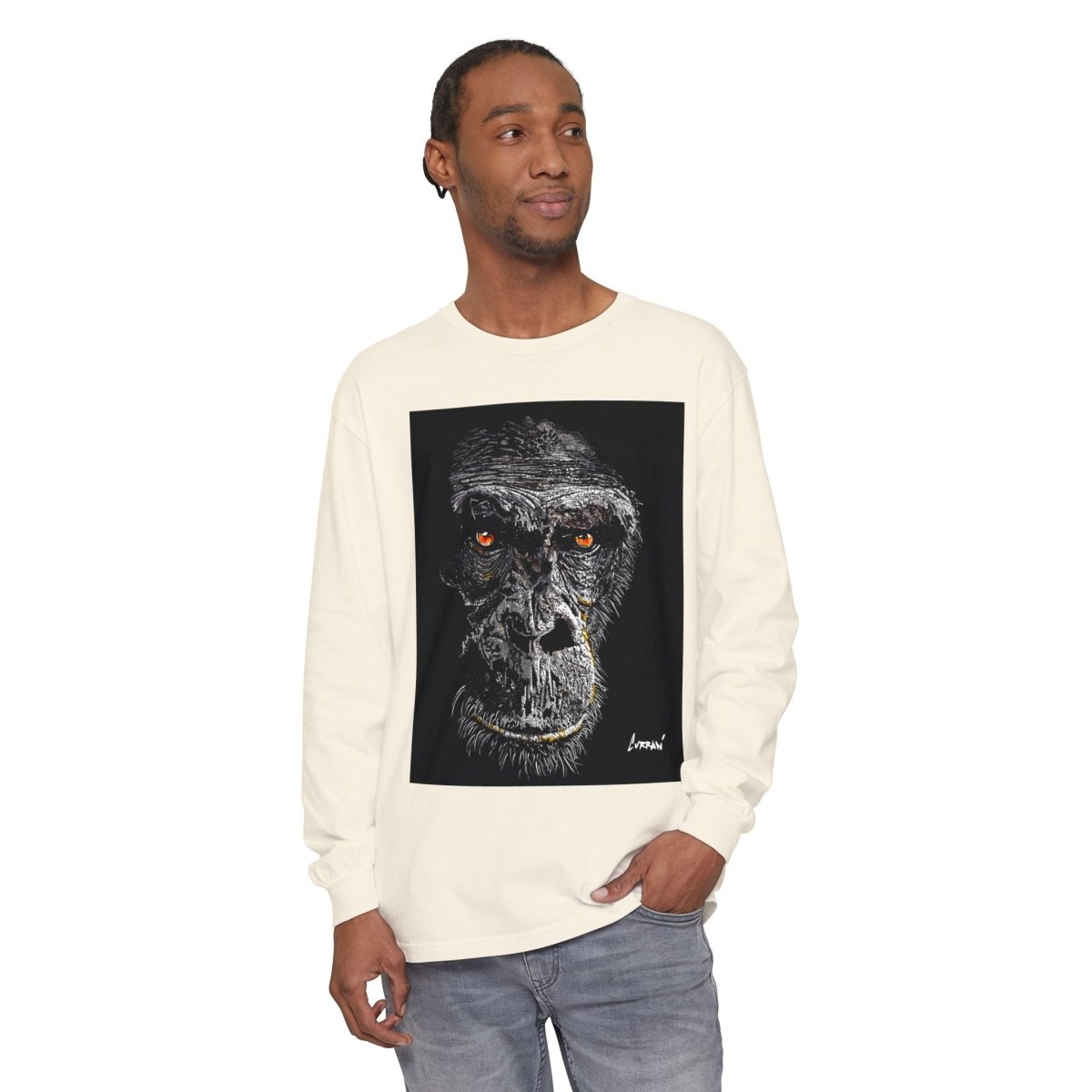 Artistic Gorilla Long Sleeve T-Shirt | Unique Animal Design for Wildlife Lovers - Curran Artworks