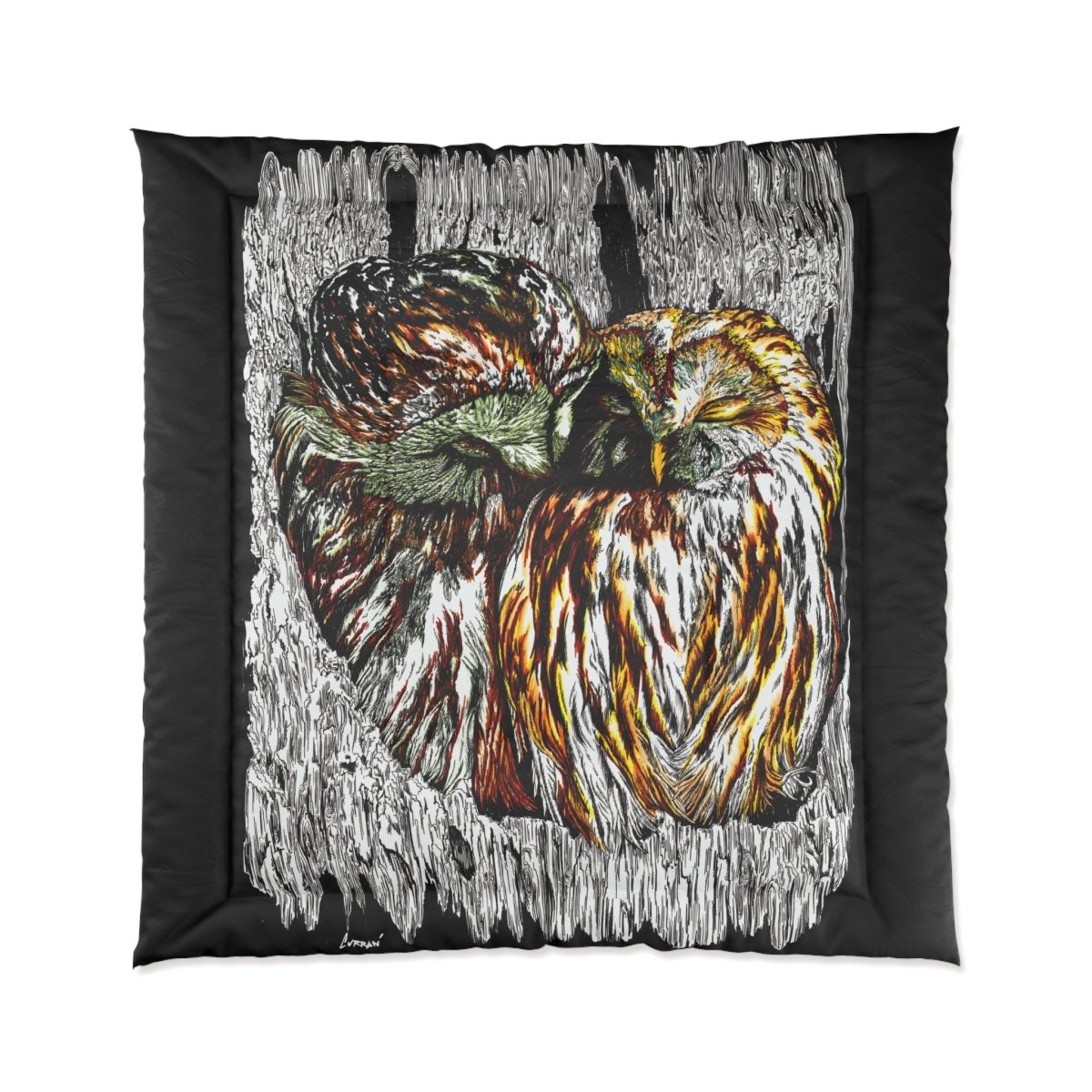 Artistic Owl Comforter - Cozy Bedding for Nature Lovers - Curran Artworks