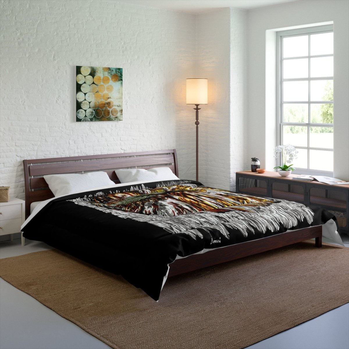 Artistic Owl Comforter - Cozy Bedding for Nature Lovers - Curran Artworks