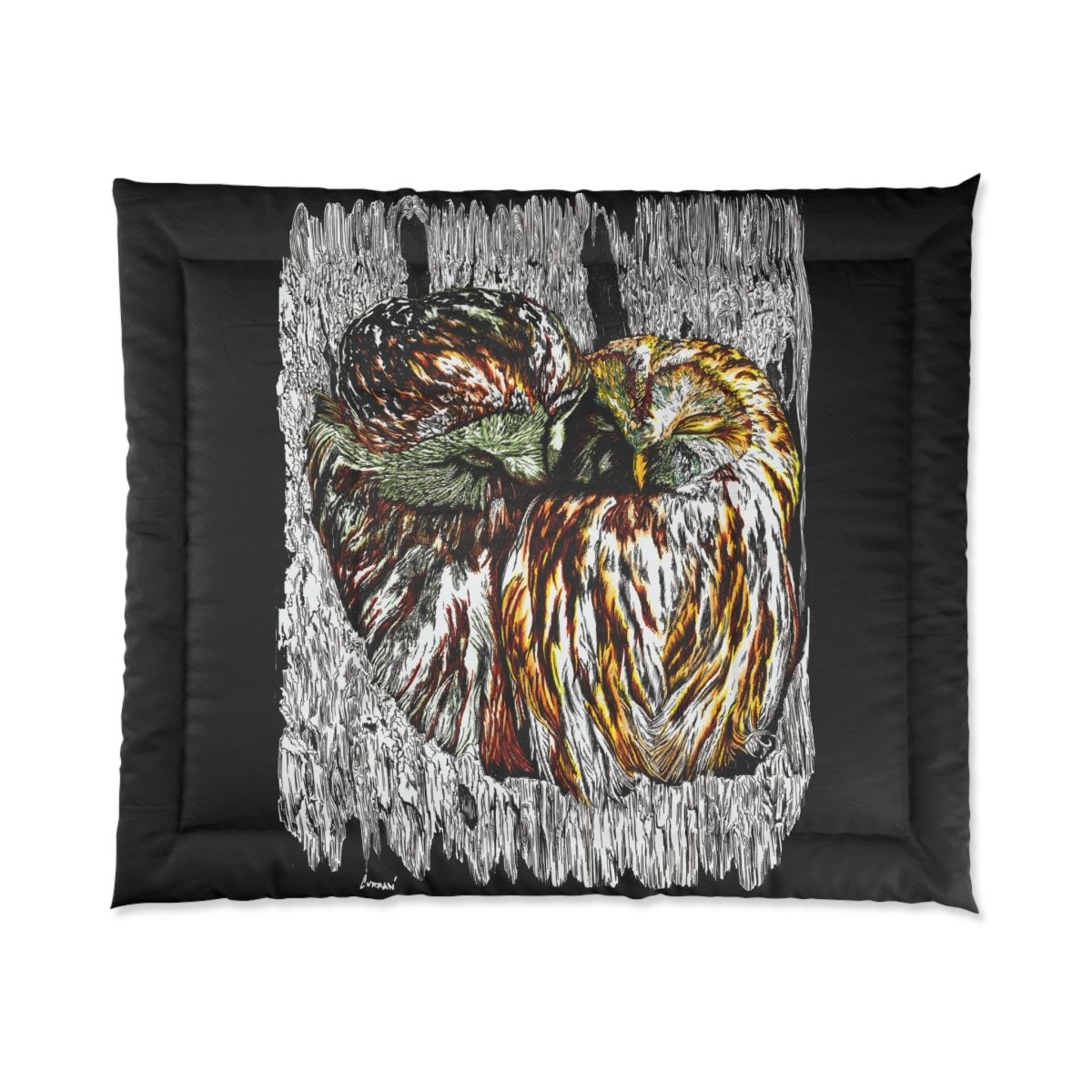 Artistic Owl Comforter - Cozy Bedding for Nature Lovers - Curran Artworks