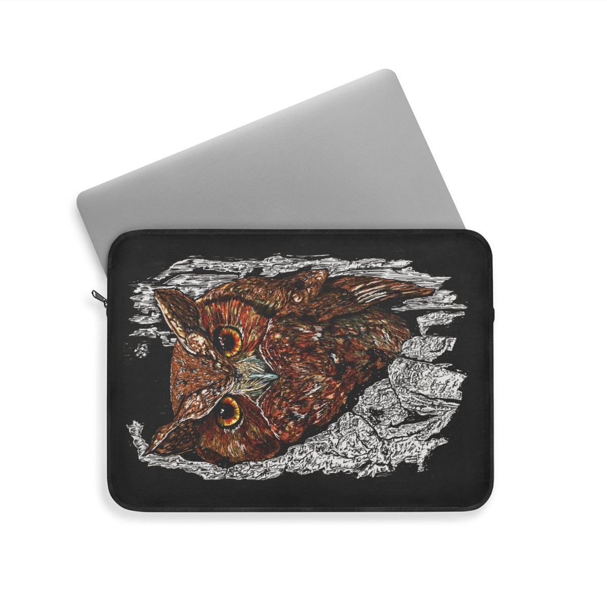 Artistic Owl Laptop Sleeve - Unique Protection for Your Device - Curran Artworks