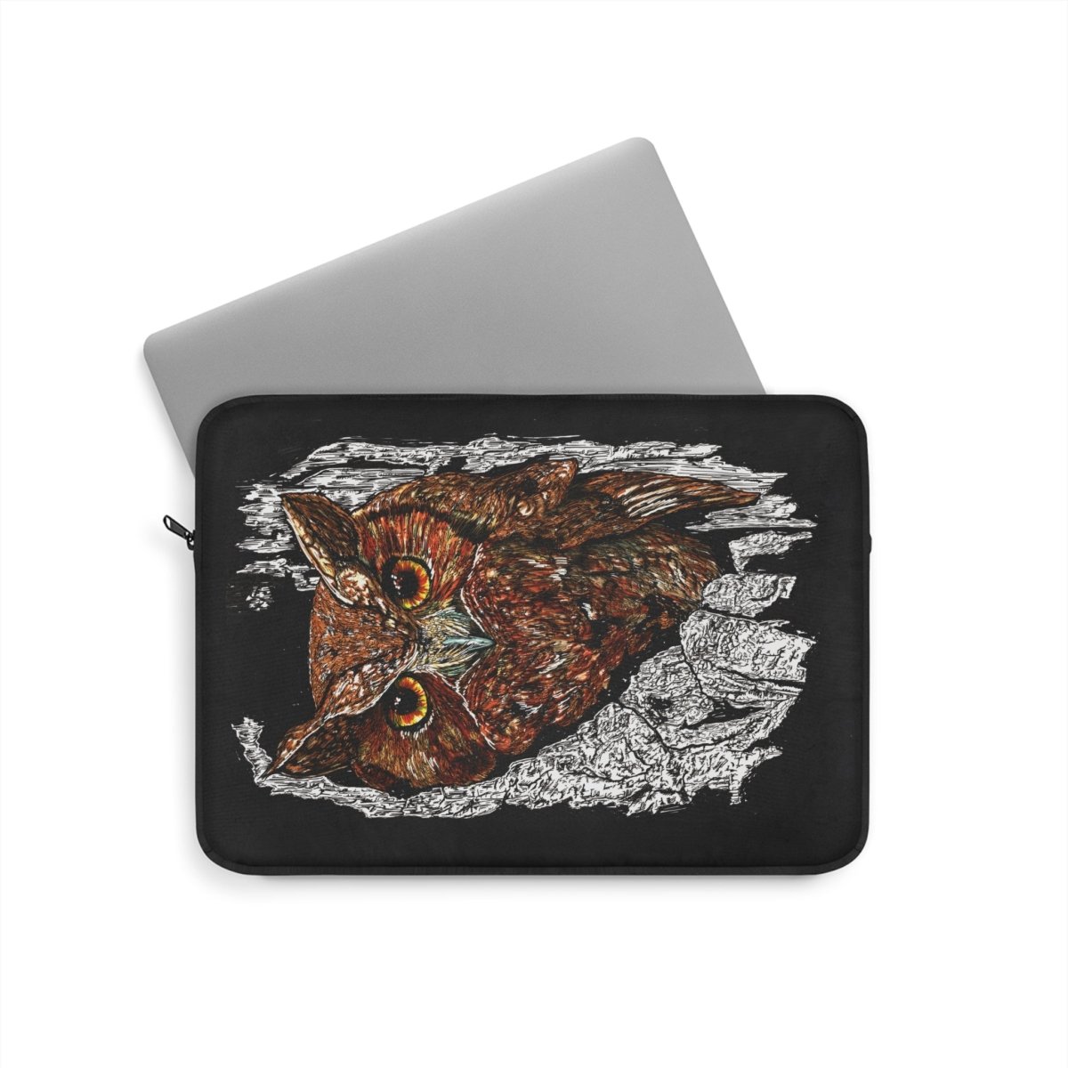 Artistic Owl Laptop Sleeve - Unique Protection for Your Device - Curran Artworks