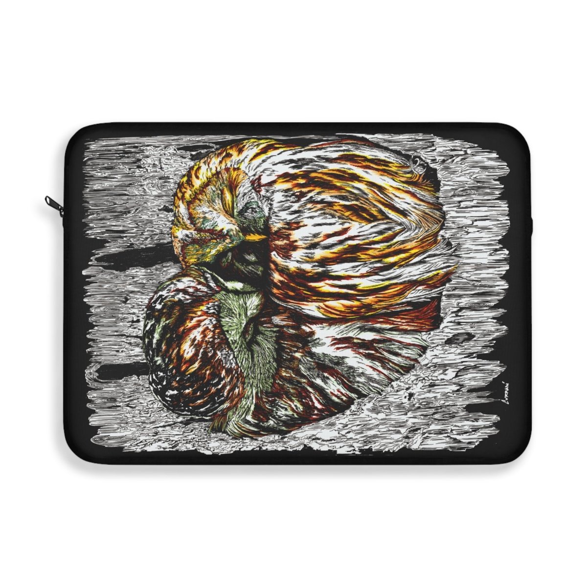 Artistic Owl Laptop Sleeve with Abstract Design - Perfect Gift - Curran Artworks