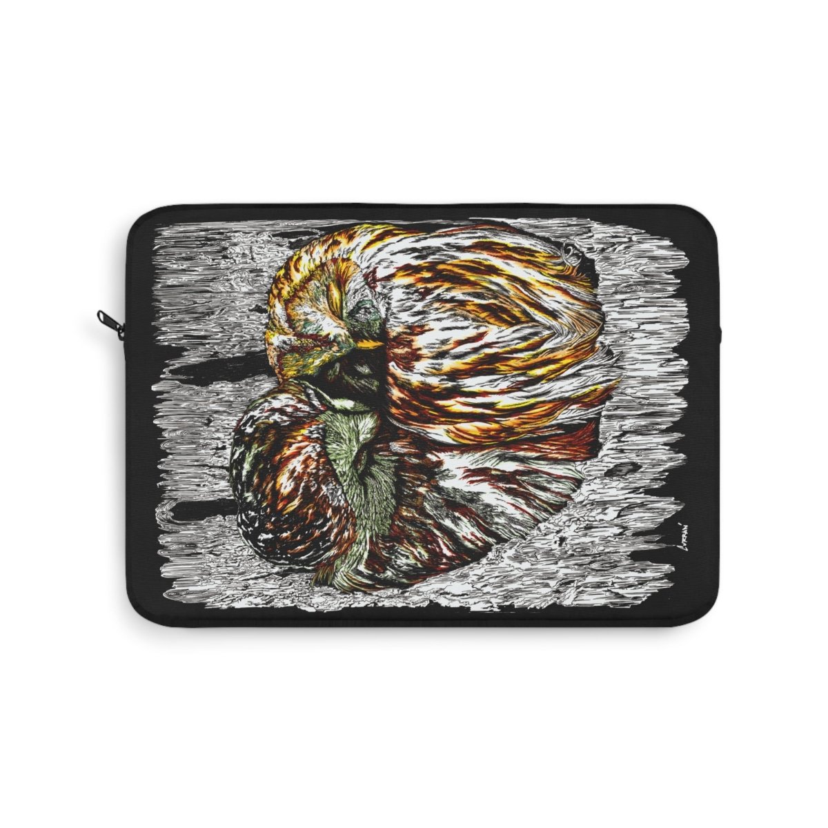 Artistic Owl Laptop Sleeve with Abstract Design - Perfect Gift - Curran Artworks