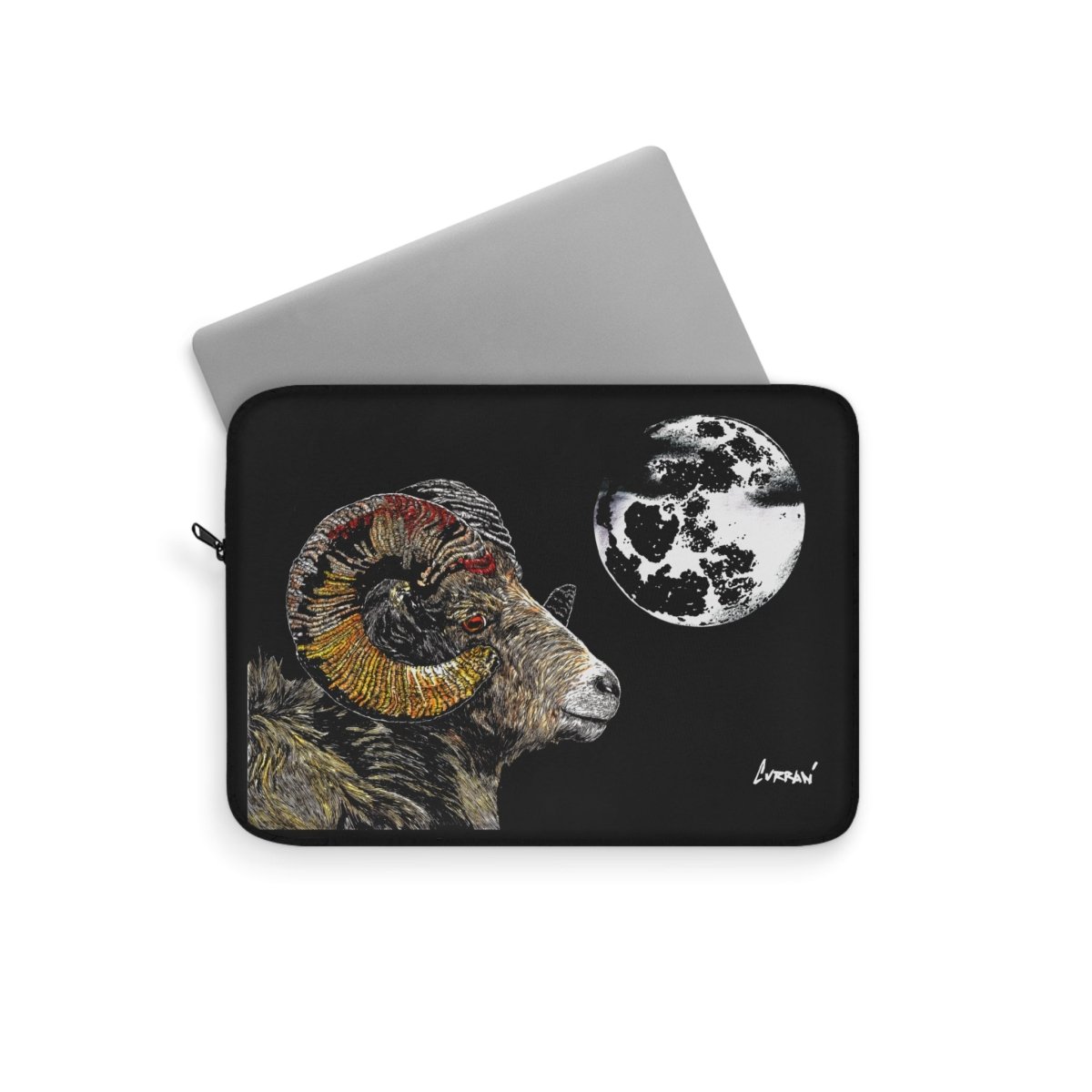 Artistic Ram Laptop Sleeve with Moon Design - Curran Artworks