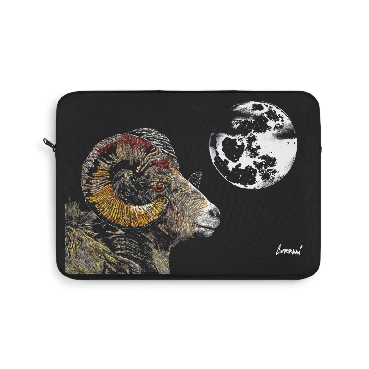 Artistic Ram Laptop Sleeve with Moon Design - Curran Artworks