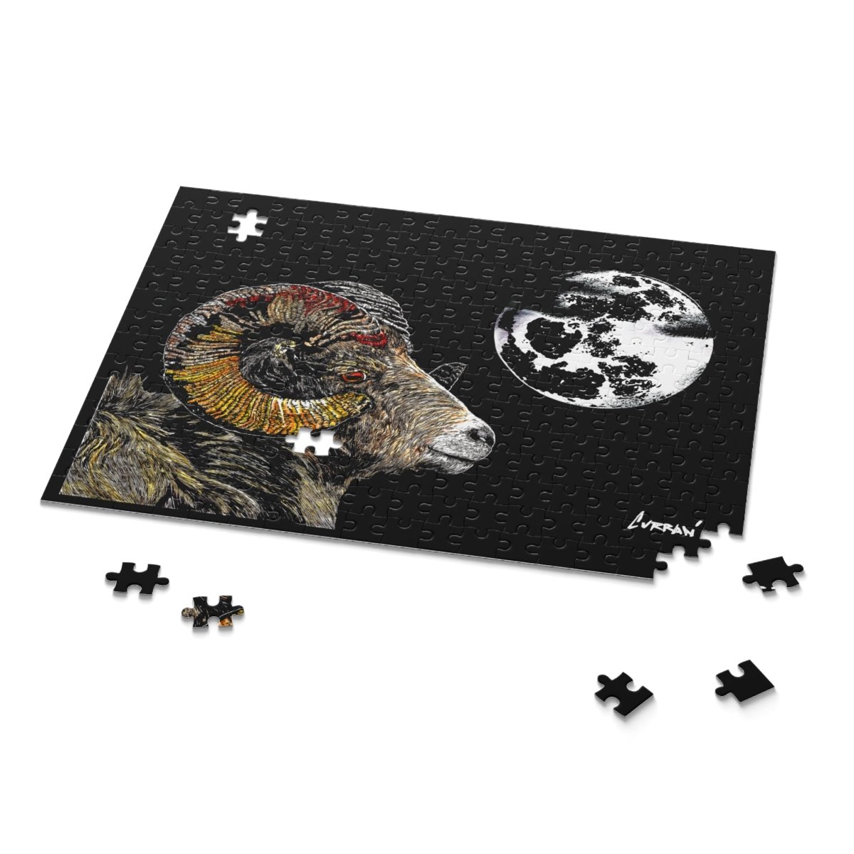 Artistic Ram Moon Puzzle - 500 - Piece Jigsaw Challenge - Curran Artworks