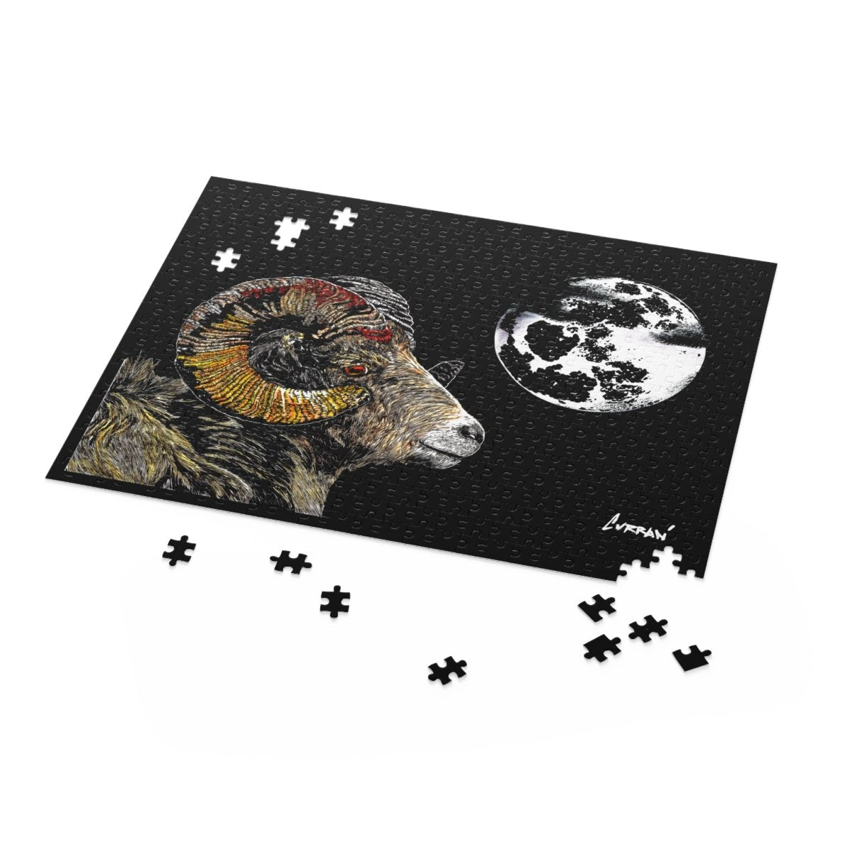 Artistic Ram Moon Puzzle - 500 - Piece Jigsaw Challenge - Curran Artworks