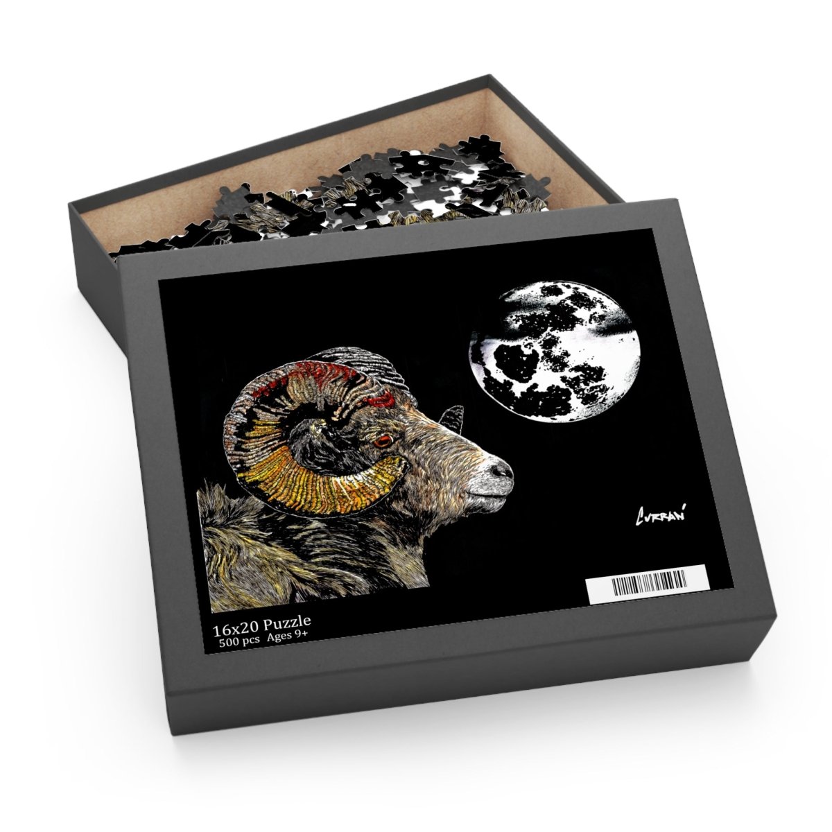Artistic Ram Moon Puzzle - 500 - Piece Jigsaw Challenge - Curran Artworks