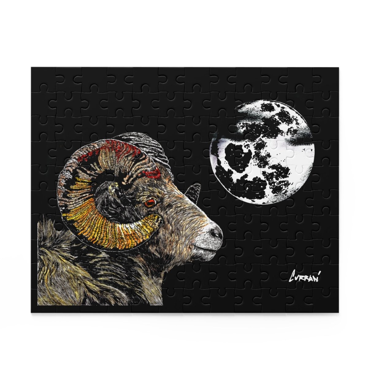 Artistic Ram Moon Puzzle - 500 - Piece Jigsaw Challenge - Curran Artworks