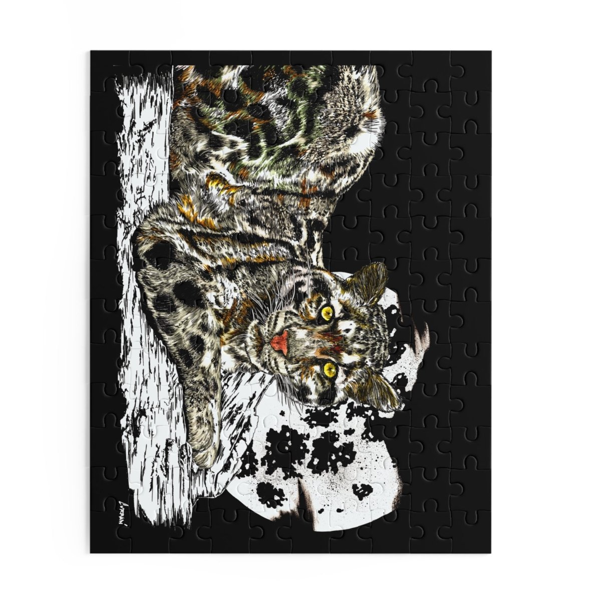 Artistic Snow Leopard Puzzle, Gift for Wildlife Lovers and Puzzle Enthusiasts - Curran Artworks