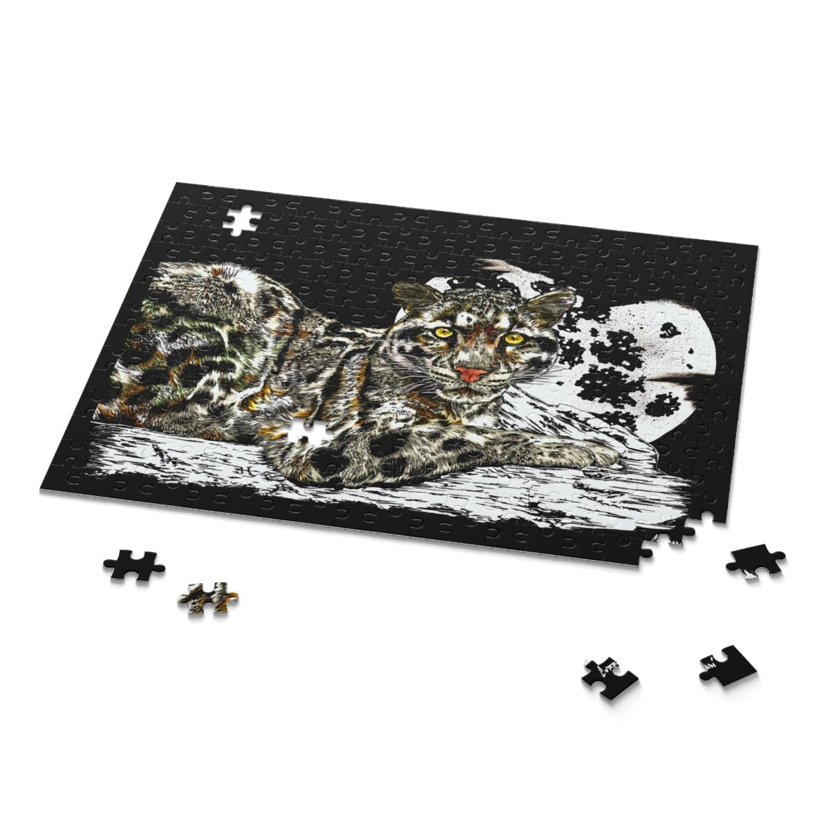 Artistic Snow Leopard Puzzle, Gift for Wildlife Lovers and Puzzle Enthusiasts - Curran Artworks