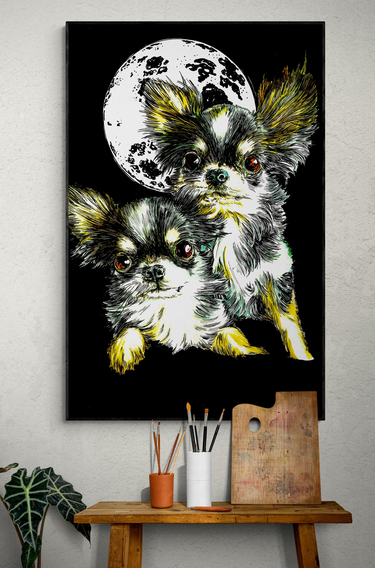 Chihuahua Original Hand Drawn Wall Art by Kris Curran
