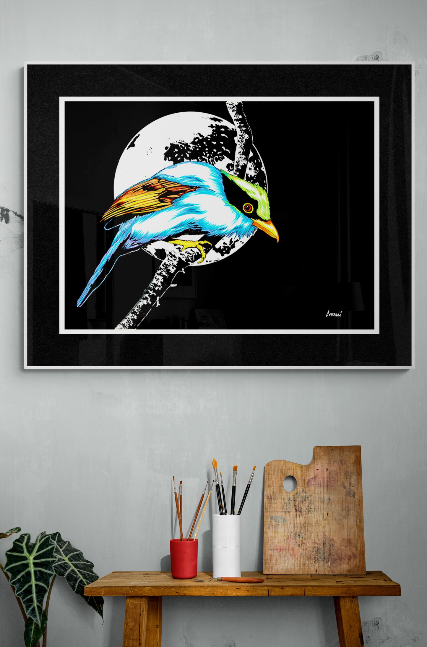 Exotic Bird Original Hand Drawn Wall Art Poster