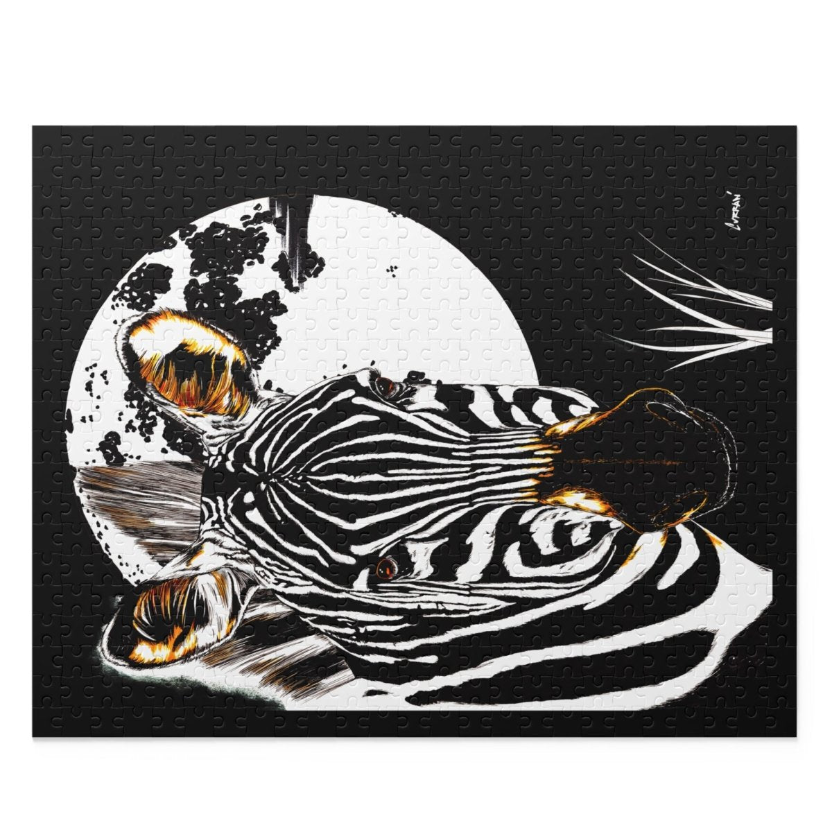 Black and White Zebra Puzzle, Perfect for Animal Lovers and Family Fun - Curran Artworks