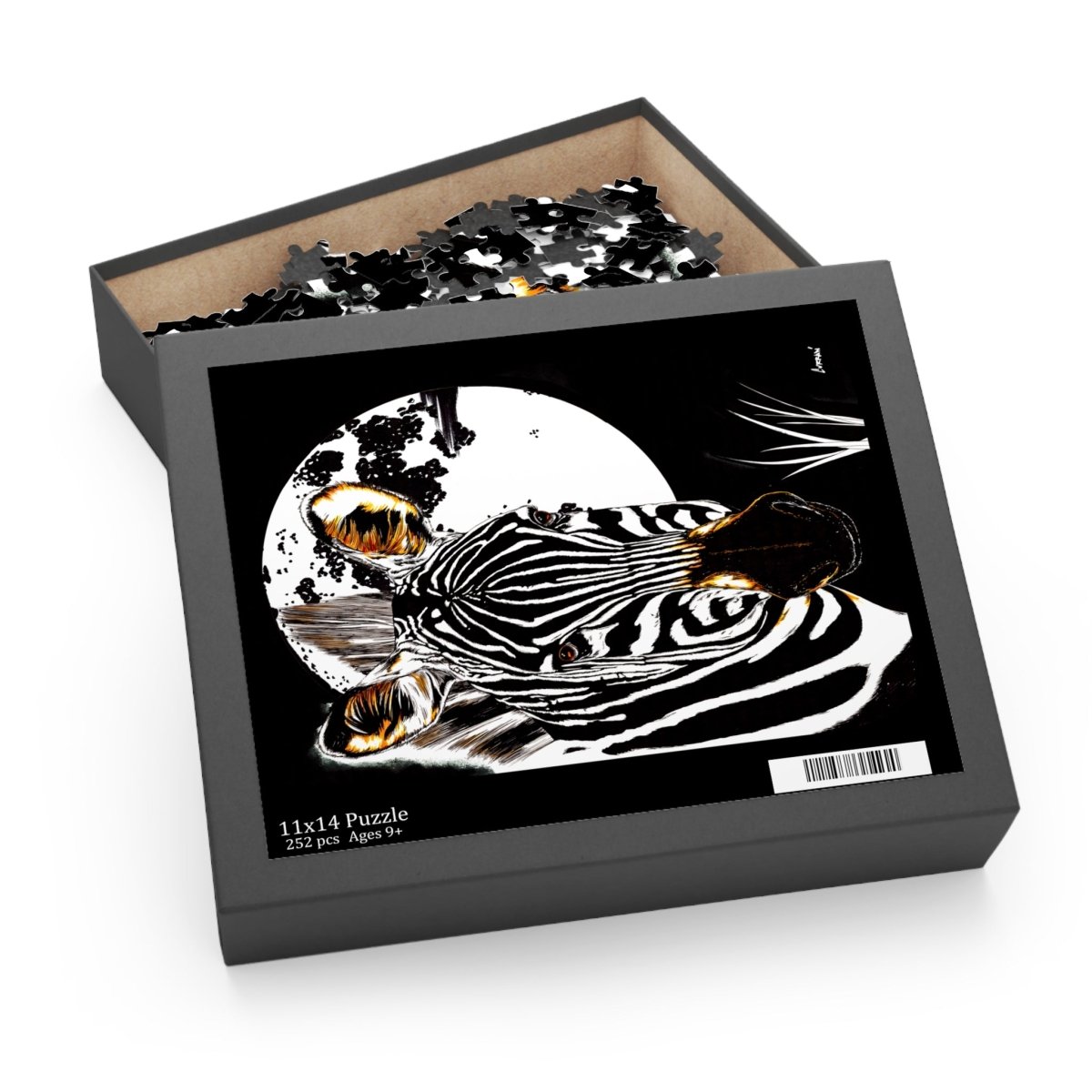 Black and White Zebra Puzzle, Perfect for Animal Lovers and Family Fun - Curran Artworks