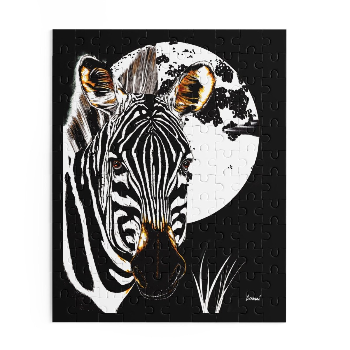 Black and White Zebra Puzzle, Perfect for Animal Lovers and Family Fun - Curran Artworks