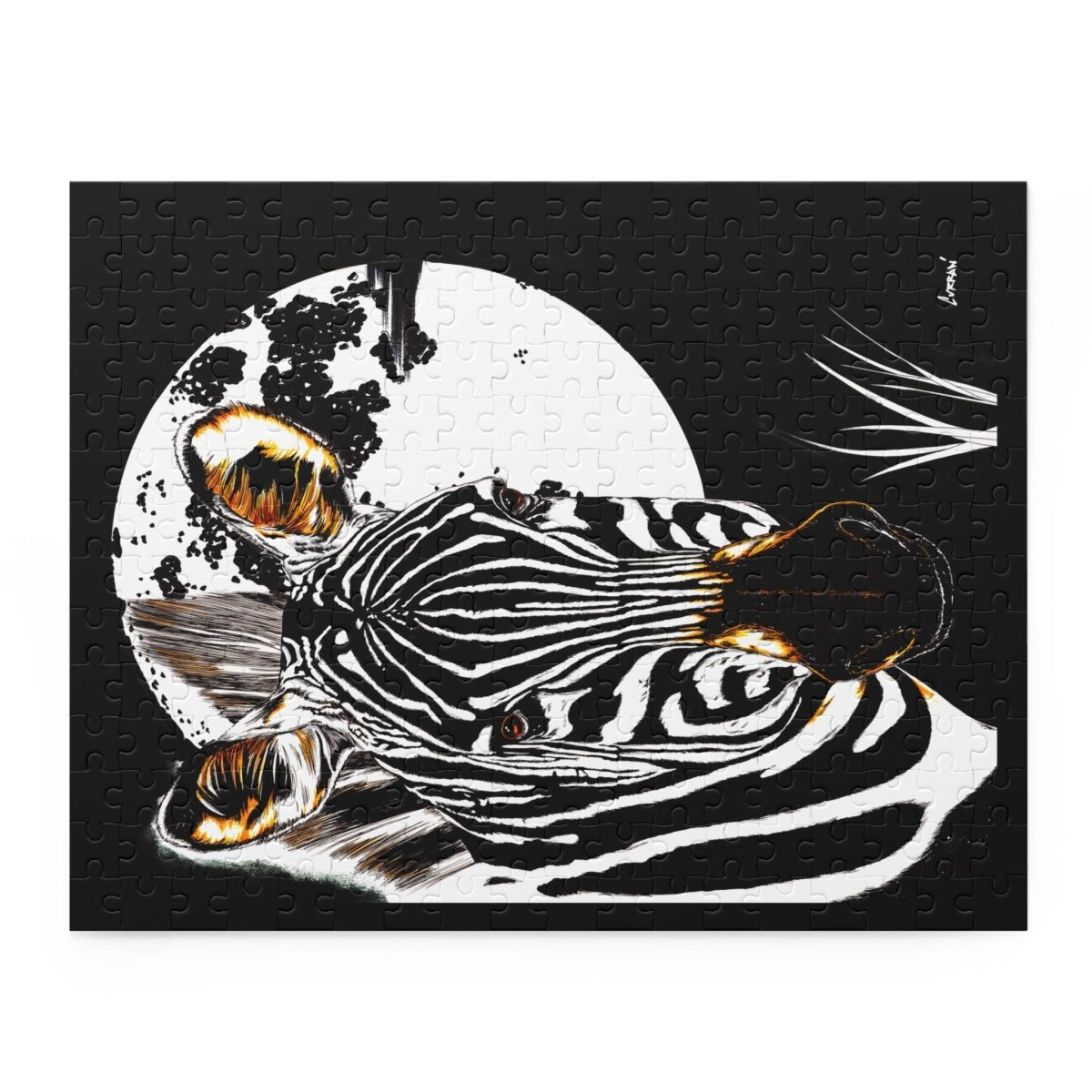 Black and White Zebra Puzzle, Perfect for Animal Lovers and Family Fun - Curran Artworks