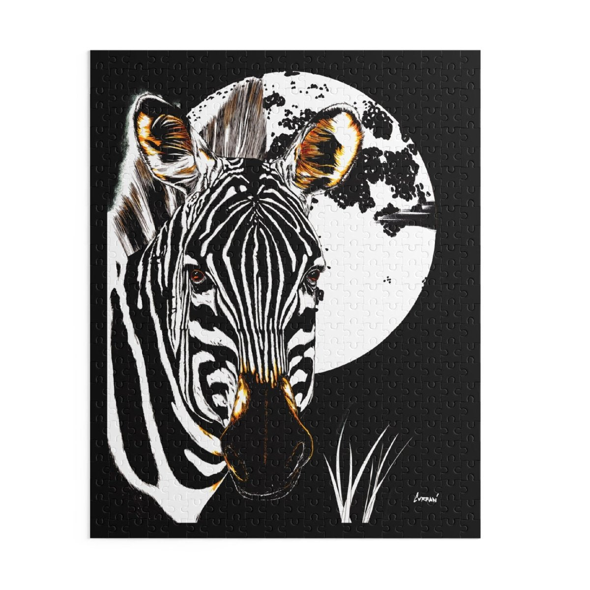 Black and White Zebra Puzzle, Perfect for Animal Lovers and Family Fun - Curran Artworks