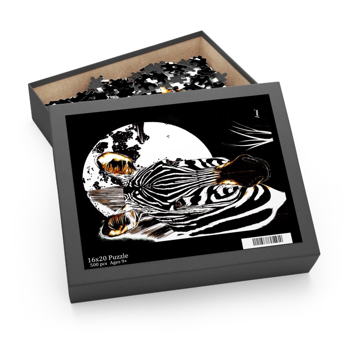 Black and White Zebra Puzzle, Perfect for Animal Lovers and Family Fun - Curran Artworks