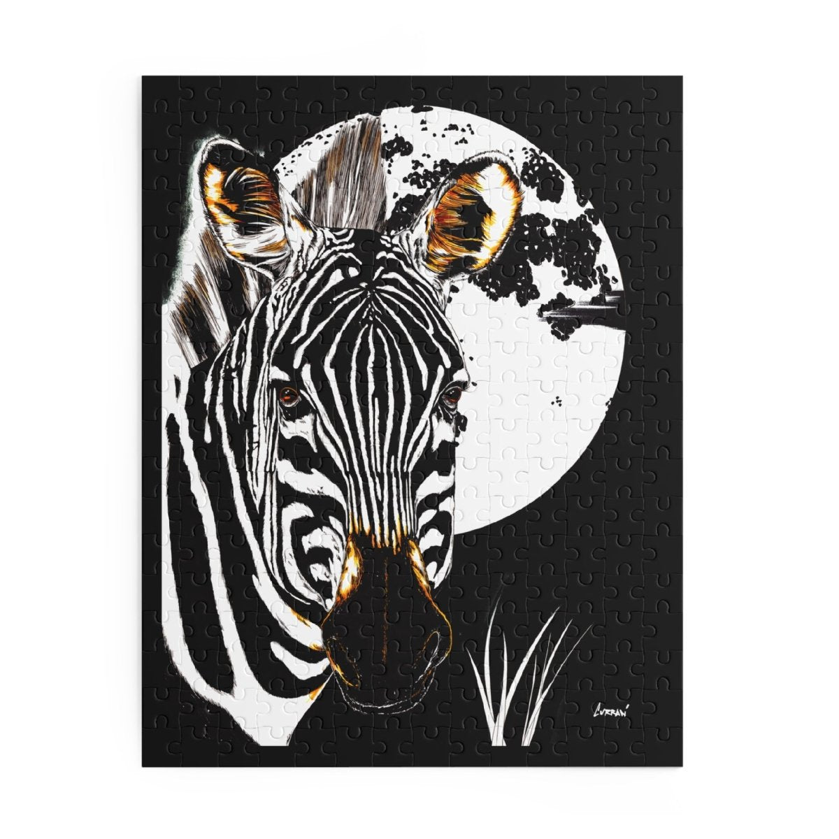 Black and White Zebra Puzzle, Perfect for Animal Lovers and Family Fun - Curran Artworks